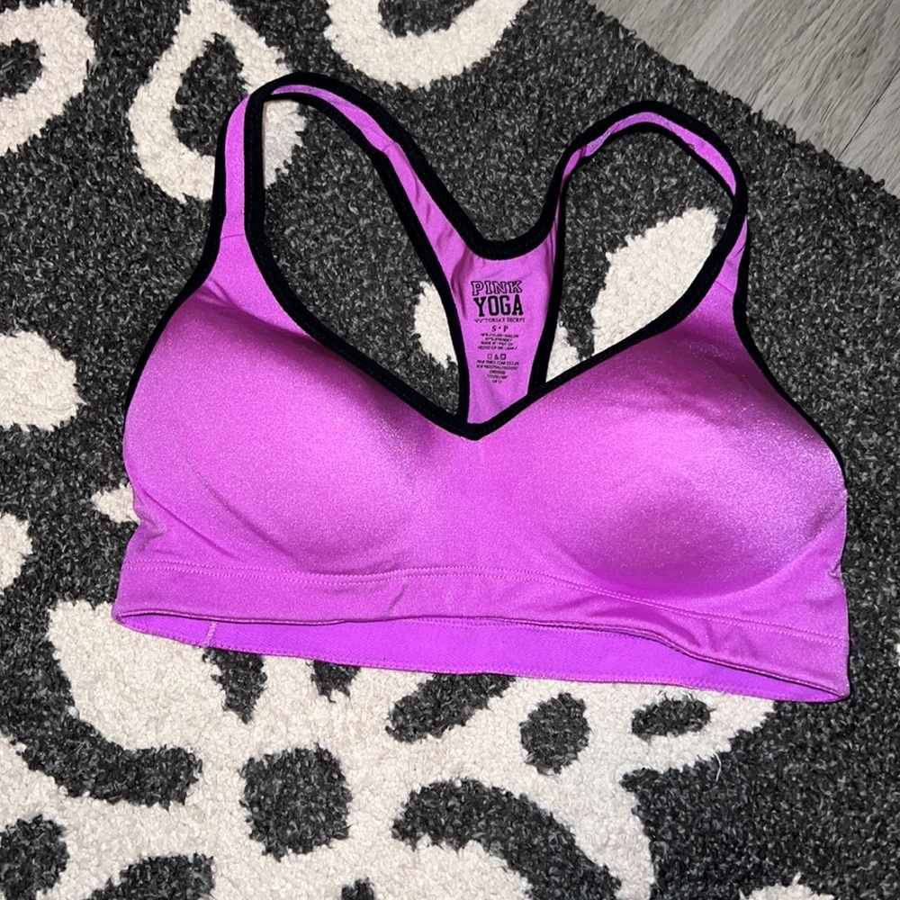 Pink sports bra